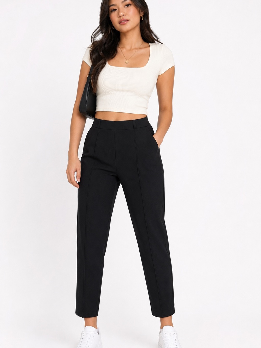 all in motion Black Straight-Leg Tailored Ankle Pants